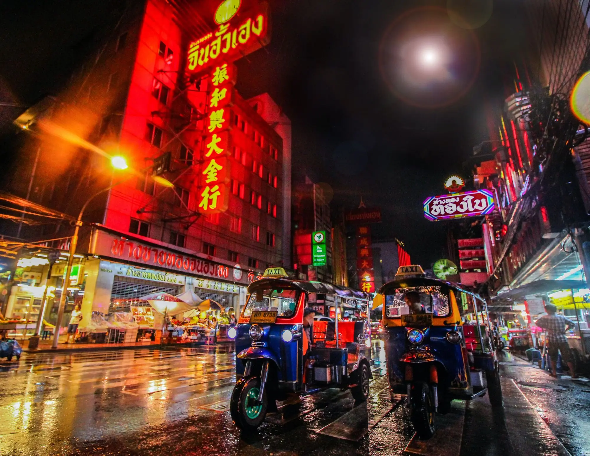 auto rickshaw's on a street in Bangkok