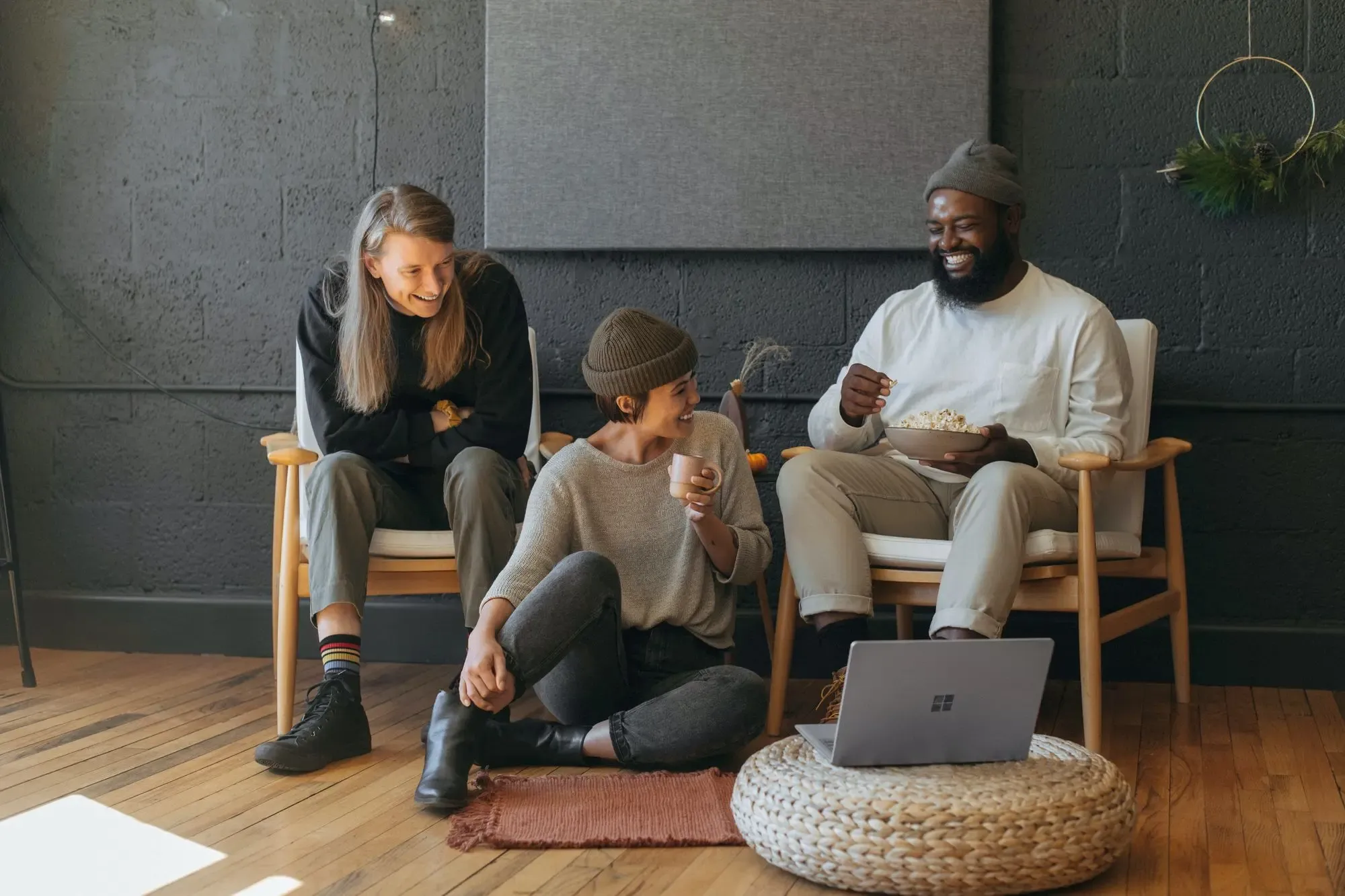 Employees interacting with each other in an office