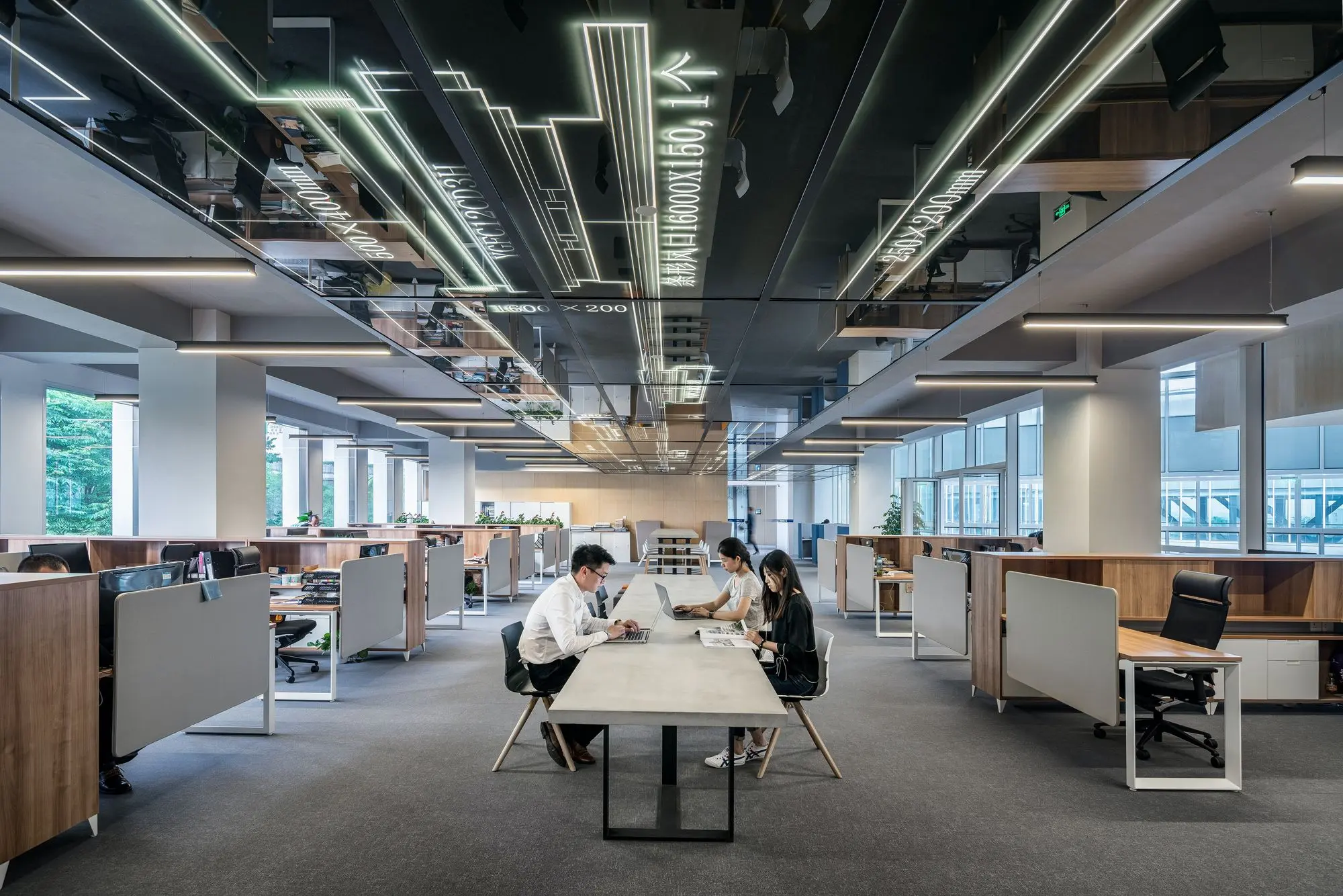 Employees working together in an office