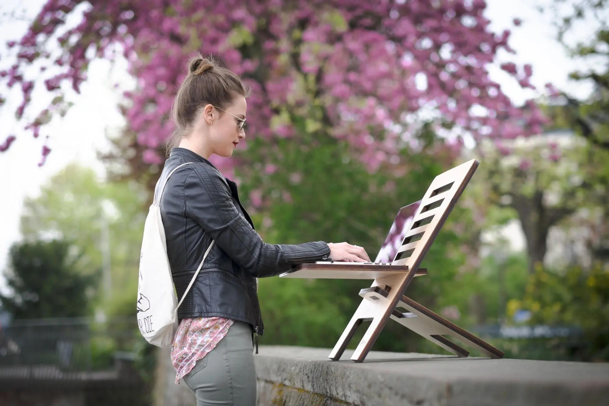 woman working remotely