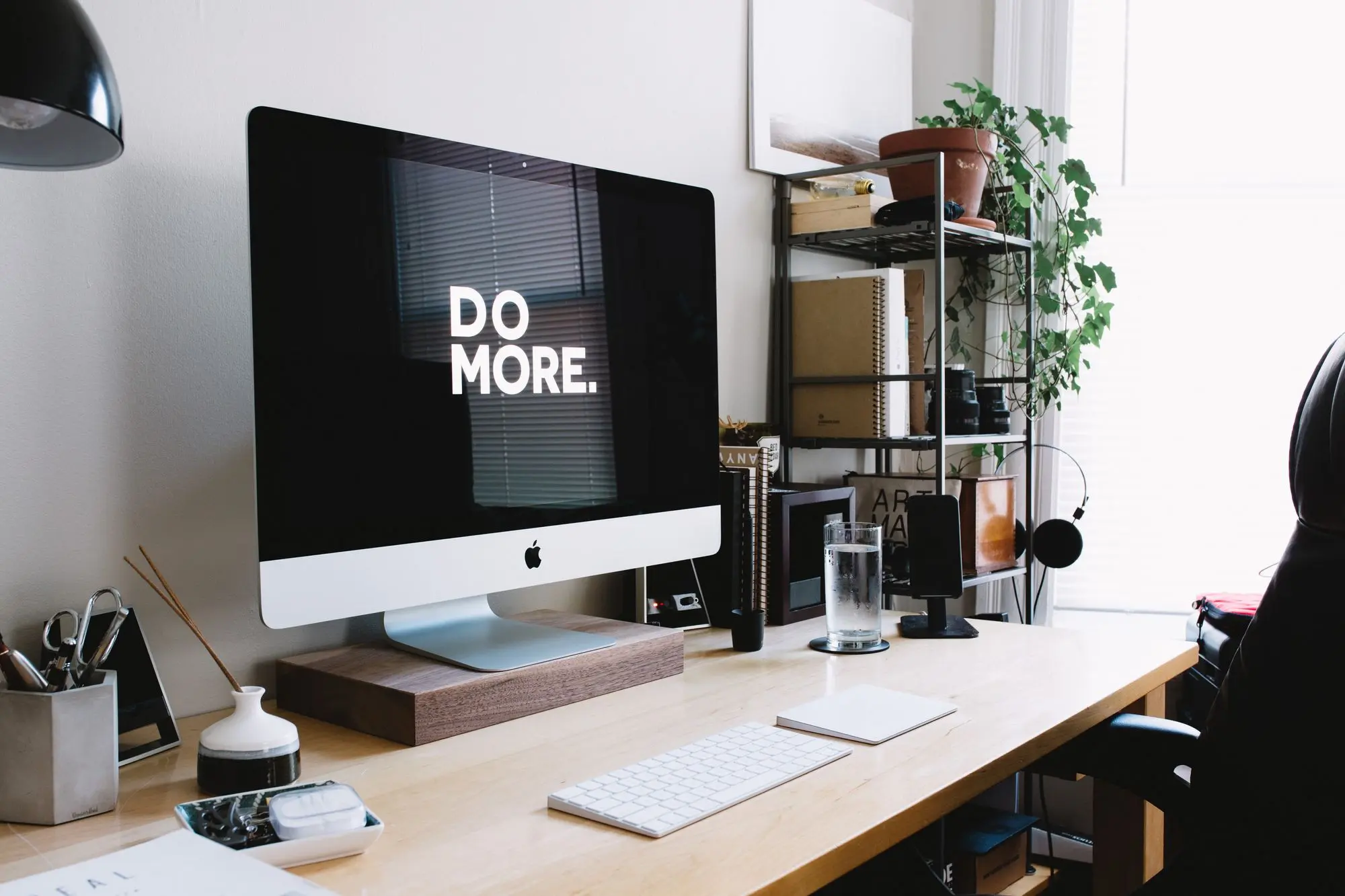 A remote employee's home office setup