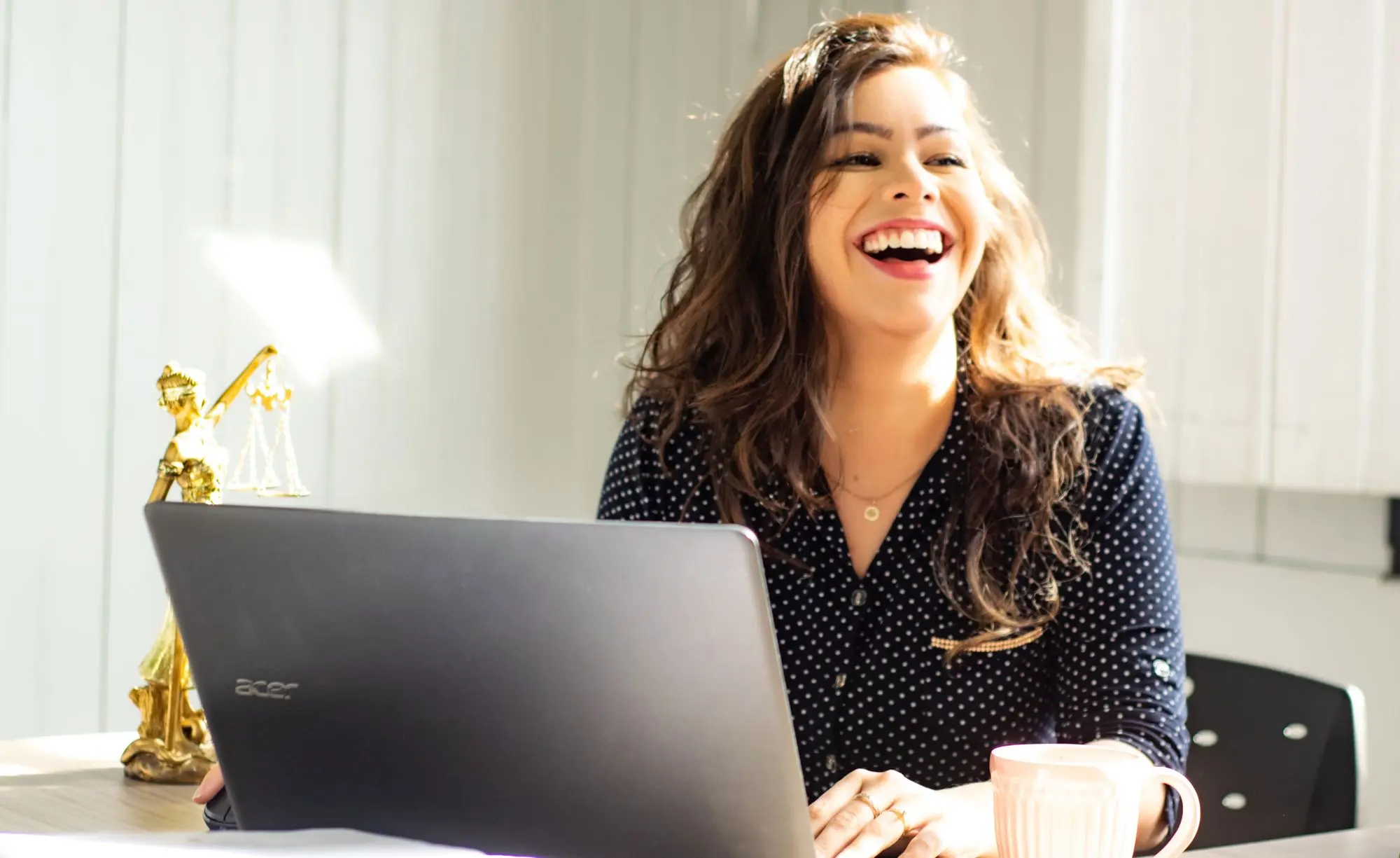 Woman working remotely